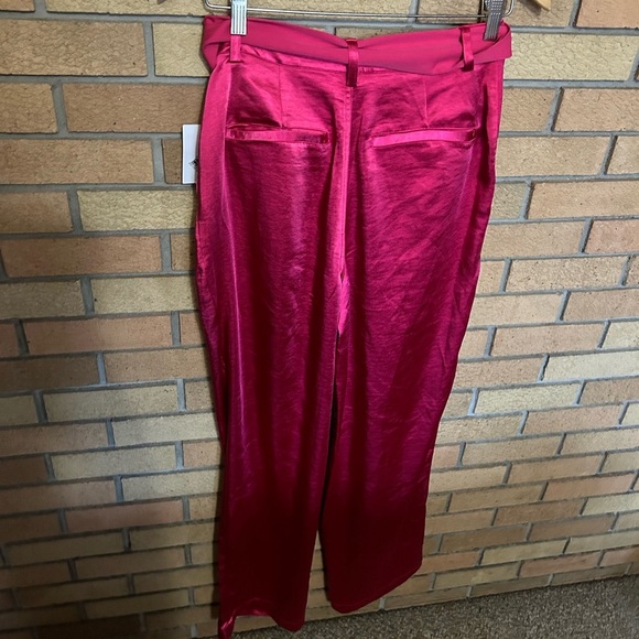 NWT Good American Wash Satin Pants Wide Leg Pink Love Potion Size 2/26 - Picture 6 of 6